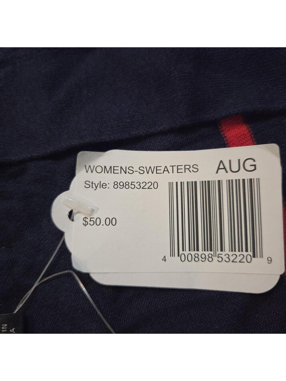 J.Crew Navy and Red Striped Button Front Cardigan Sweater Women's Size S - Picture 3 of 8